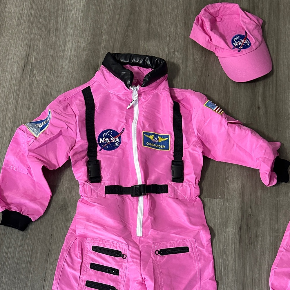 Pink NASA Commander Costume with Cap